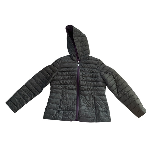 Nautica 2 in 1 purple black XL reversible puffer hooded jacket winter cold‎ - Picture 3 of 8
